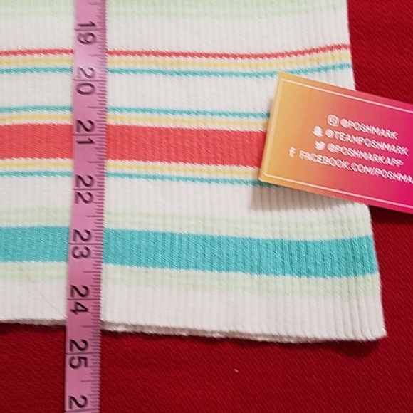 Cherokee Teal Orange yellow striped v-neck sweater  top Lrg. - Picture 6 of 7